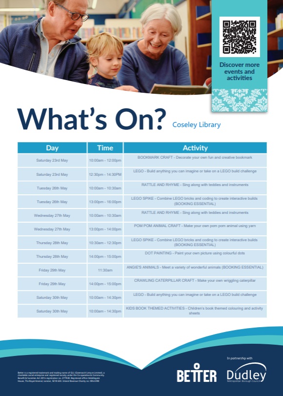 Coseley library event 30 May 2026